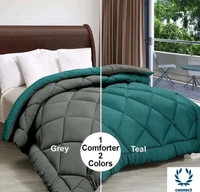 SIE  HIGHLY Branded 250 GSM Luxury Premium Microfiber  Soft Reversable  DOUBLE BED (90*100 INCH) All Season Comforter_Blanket/RAJAI/Quilt(Blue&Maroon) ) - Free Size, Microfabric, Pack of1, Blue & Maroon